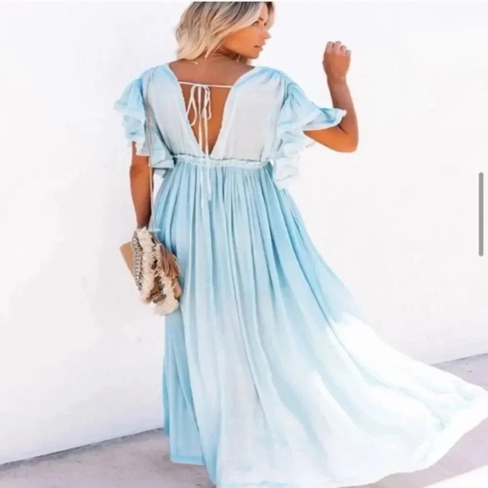 Vintage Bohemian Long Beach Dress - Picture 6 of 12